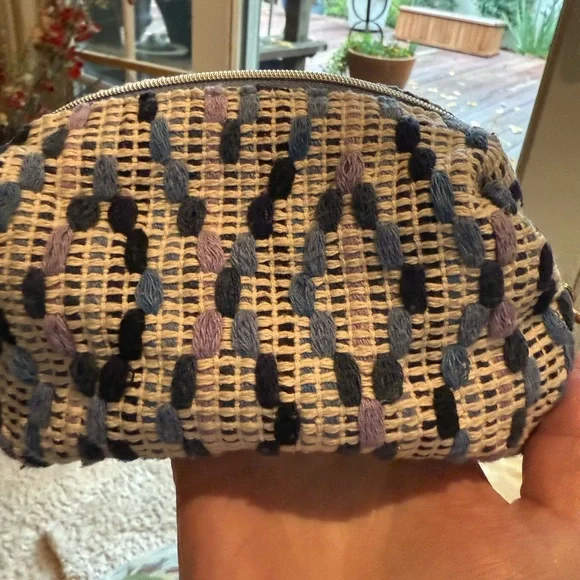 Sisley-Paris Textured Blue and Black Cosmetic Bag - Picture 1 of 5